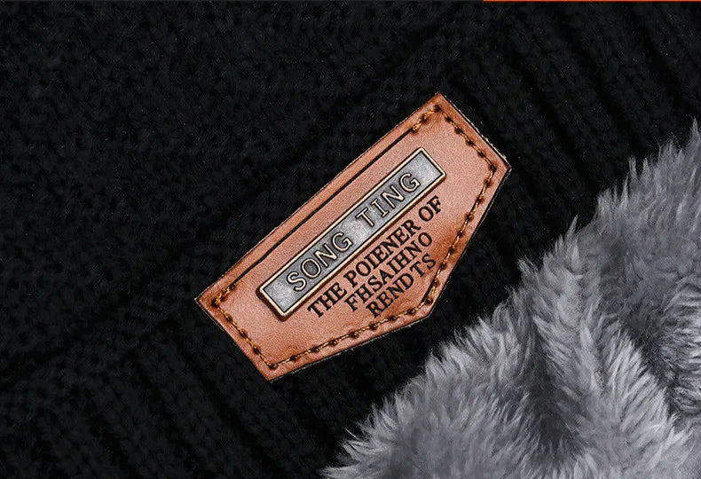 Set Invernale Cappello A Cuffia Unisex Lana Lavorata A Maglia Con Sciarpa Passamontagna Maschera