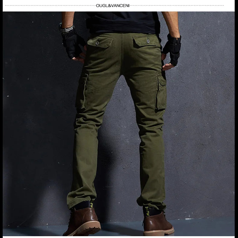 Pantaloni Cargo Uomo Mimetici Con Tasche Molteplici Pantaloni Larghi Casuali In Cotone