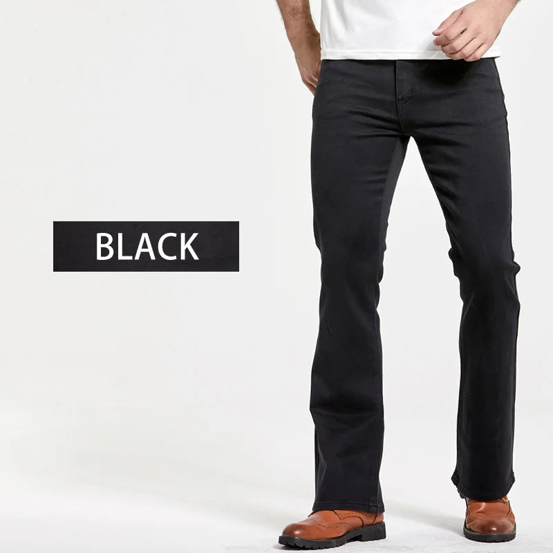 Jeans Da Uomo Con Taglio A Stivale Slim Fit Blu Neri Elasticizzati Denim Classici Firmati