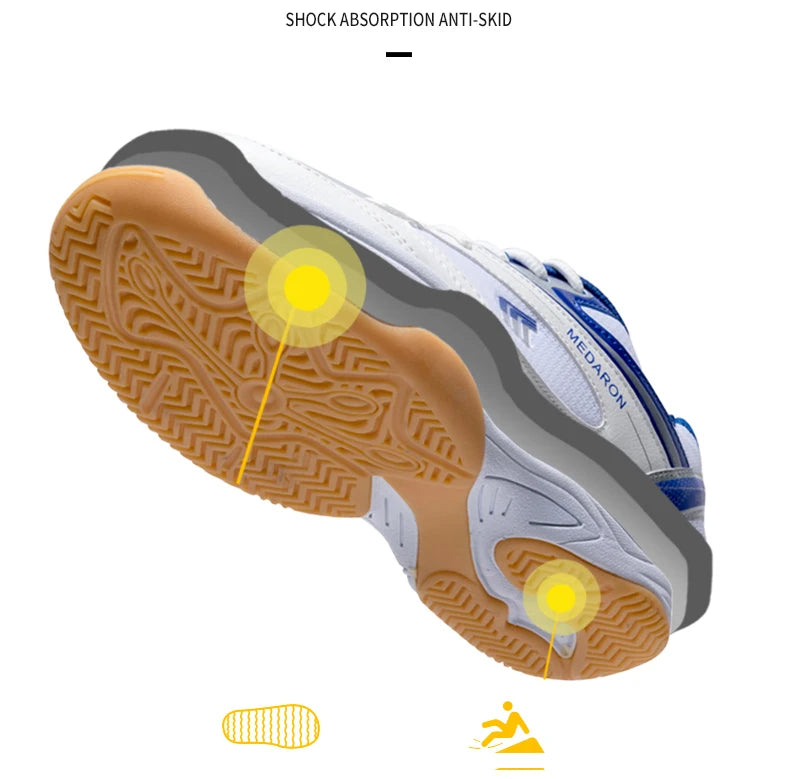 Quaoar Nuove Scarpe Da Ping Pong Professionali Per Uomo E Donna Antiscivolo Leggere Sneakers Da Badminton Blu Rosse