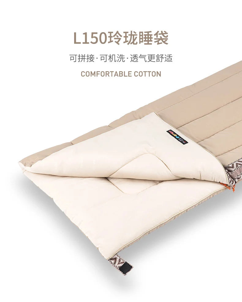 Naturehike L150 Sacco a Pelo da Campeggio Leggero 3 Stagioni in Cotone Impermeabile con Ventilazione per Adulti