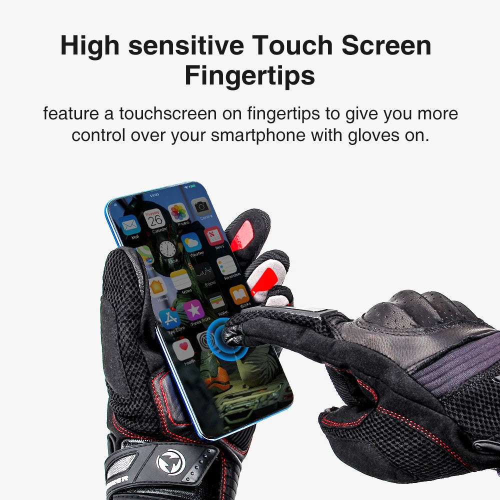 Guanti Estivi Lexin da Uomo per Moto Traspiranti Protezione Mani Design Touchscreen Equitazione Ciclismo
