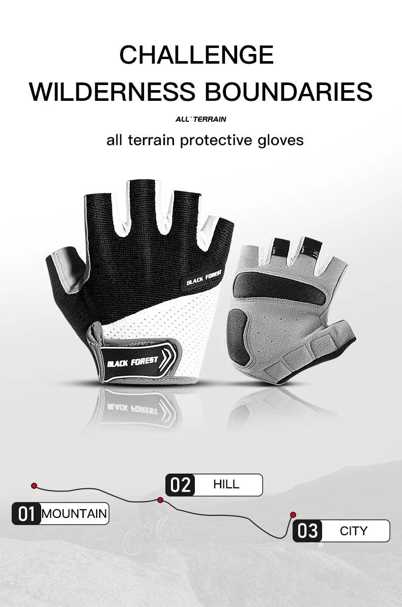 Guanti Da Ciclismo Con Imbottitura In Gel Antiurto Mezze Dita Uomo Donna Guanti Da Bici MTB Fitness Palestra Estivi