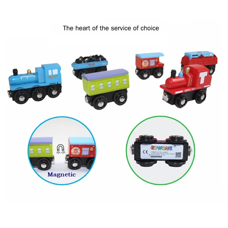Treno Magnetico in Legno per Bambini Locomotiva con Binari Giochi Educativi Regalo di Compleanno