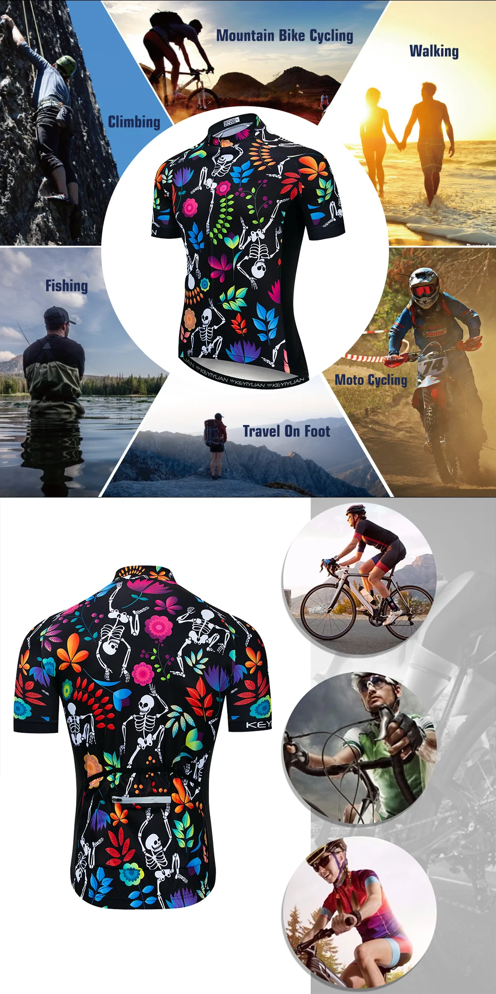 Keyiyuan Maglia Ciclismo Uomo Maniche Corte Estate Per Gara Triathlon MTB Abbigliamento Sportivo Bici