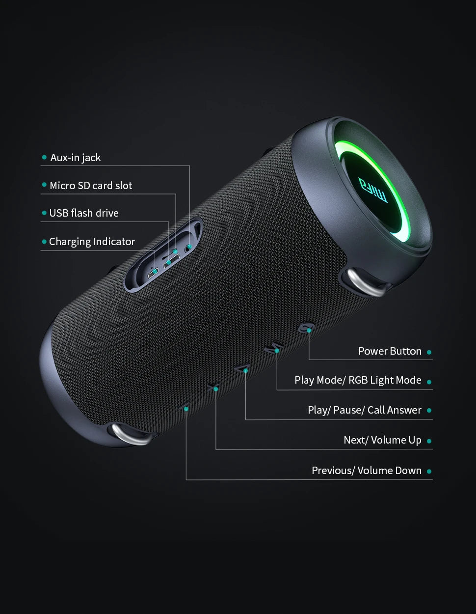 Altoparlante Bluetooth Mifa A90 60 W PMPO Portatile Per Campeggio E Feste All Aperto Suono Potente Con Bassi Profondi