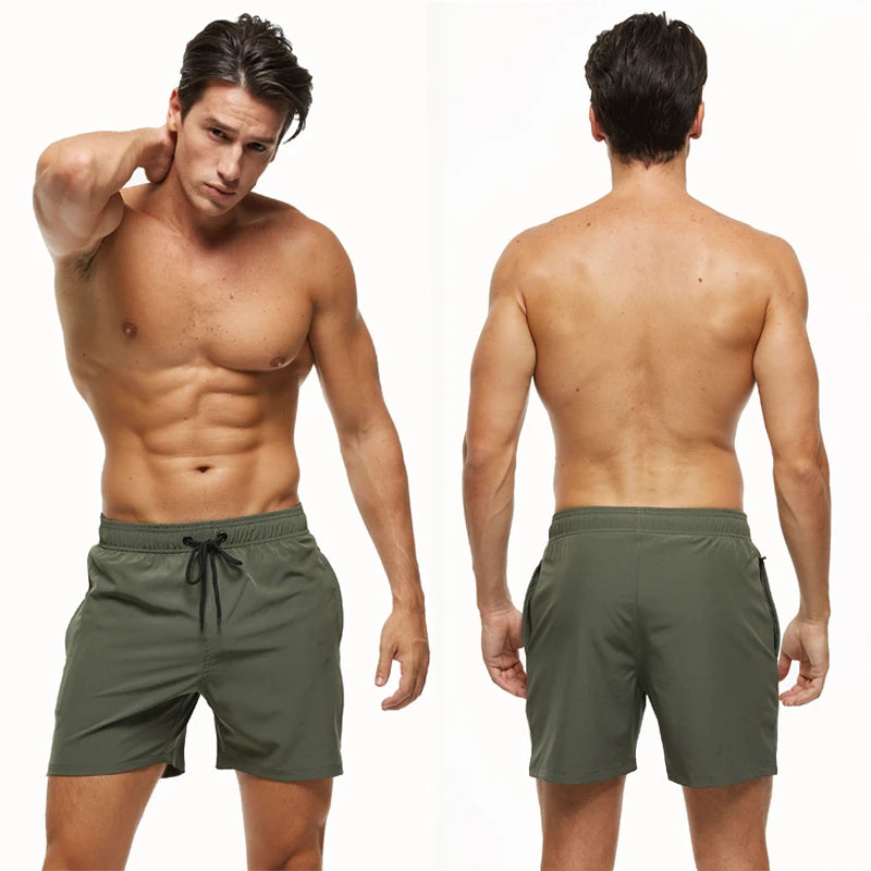 Costume Elasticizzato Uomo Escatch 2025 Pantaloncini Da Spiaggia Ad Asciugatura Rapida Tasche Cerniera Fodera Rete