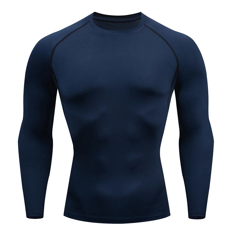 T-shirt da corsa a compressione da uomo Fitness Tight Manica lunga Camicie sportive Allenamento da jogging Top Palestra Abbigliamento sportivo Dry Fit Rashgard