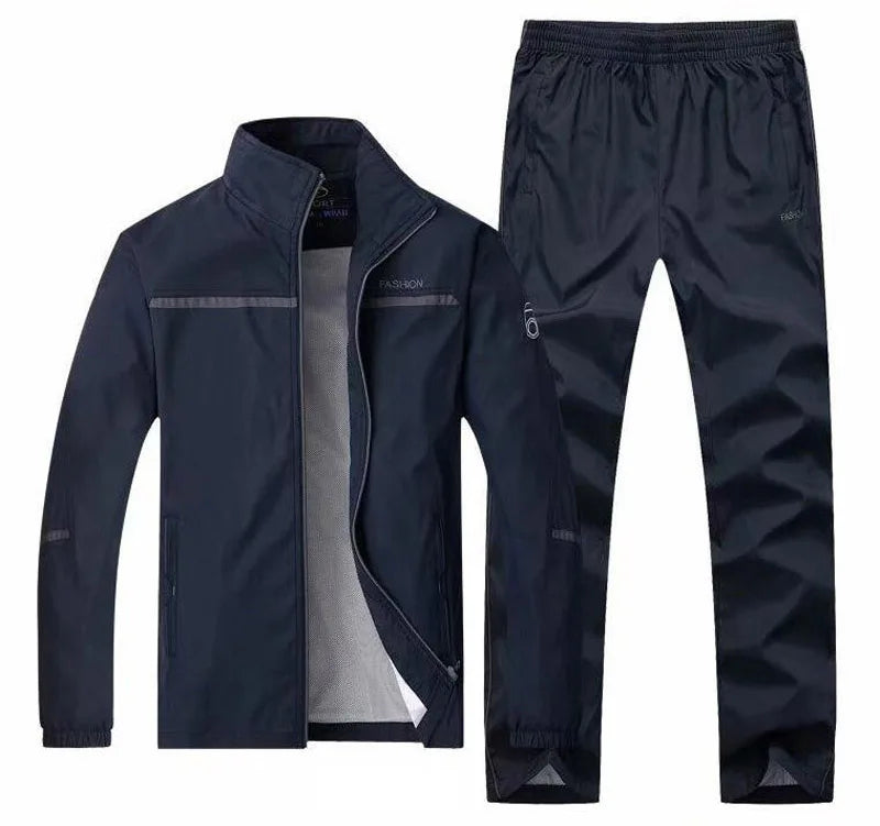Tuta Sportiva Uomo 2 Pezzi Giacca Con Zip Pantaloni Vita Elastica Allenamento Pallacanestro