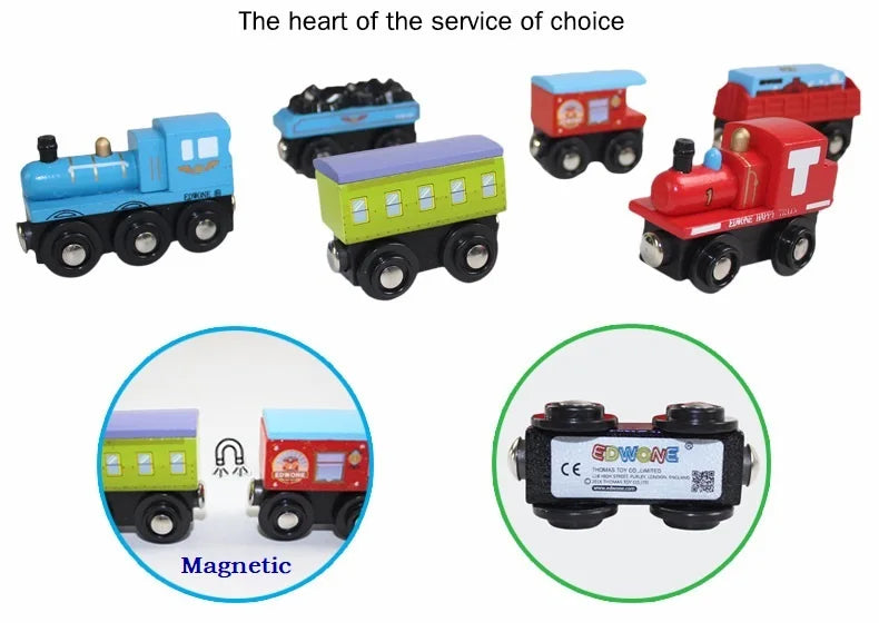 Treno Magnetico in Legno per Bambini Locomotiva con Binari Giochi Educativi Regalo di Compleanno