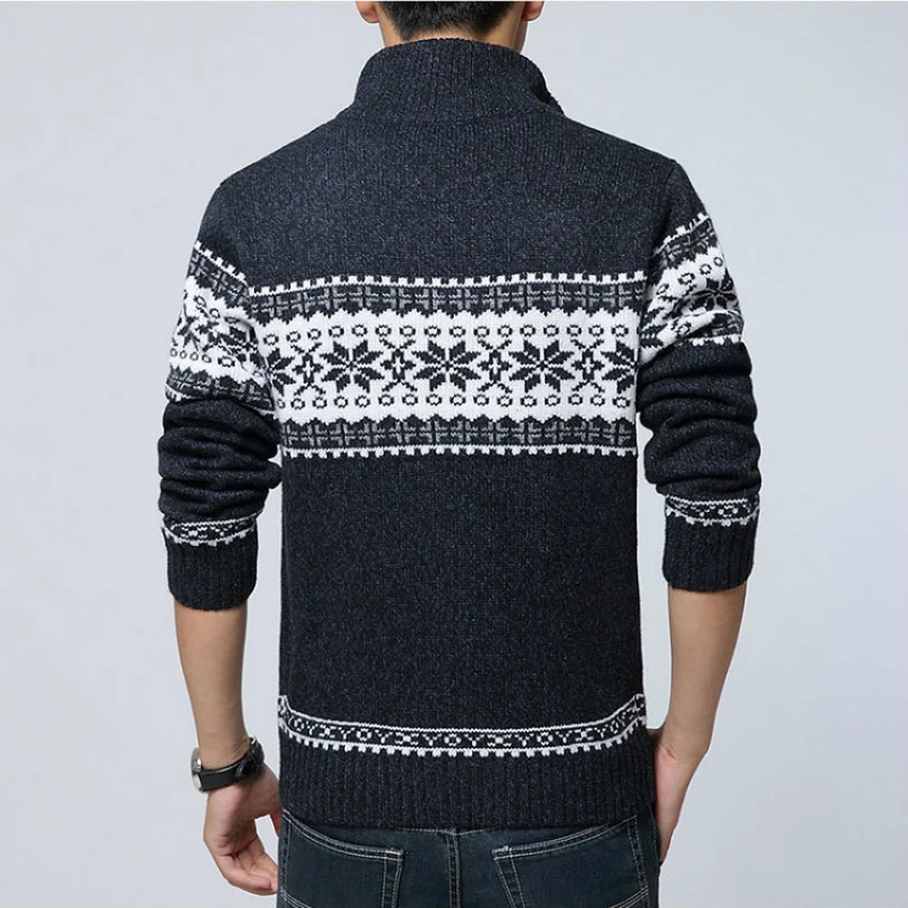 Nuovo Maglione Da Uomo Autunno Inverno In Lana Con Collo Mandarino Tinta Unita Cardigan Lavorato A Maglia Spesso Casual