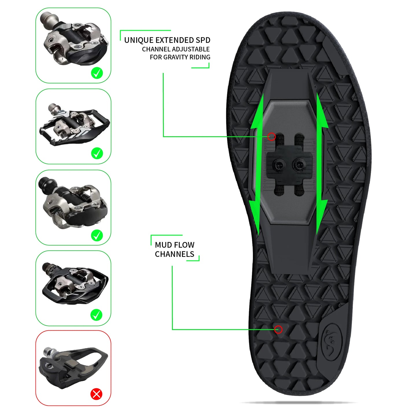 Scarpe Da Ciclismo Da Uomo MTB Downhill Enduro Compatibili Con Pedali A Due Bulloni Per Mountain Bike Traspiranti