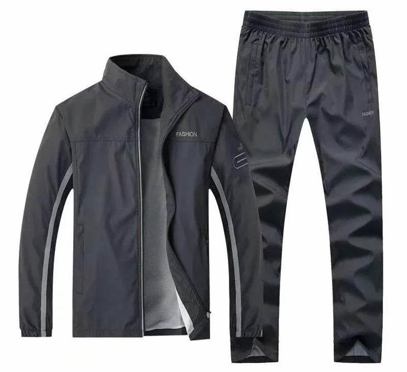 Tuta Sportiva Uomo 2 Pezzi Giacca Con Zip Pantaloni Vita Elastica Allenamento Pallacanestro