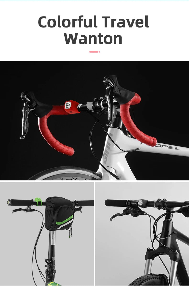 RockBros Campanello Per Ciclismo Elettrico 90 dB Campana MTB Manubrio Gel Di Silice Anello A Conchiglia Bicicletta