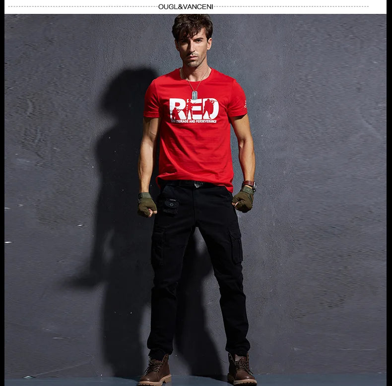 Pantaloni Cargo Uomo Mimetici Con Tasche Molteplici Pantaloni Larghi Casuali In Cotone