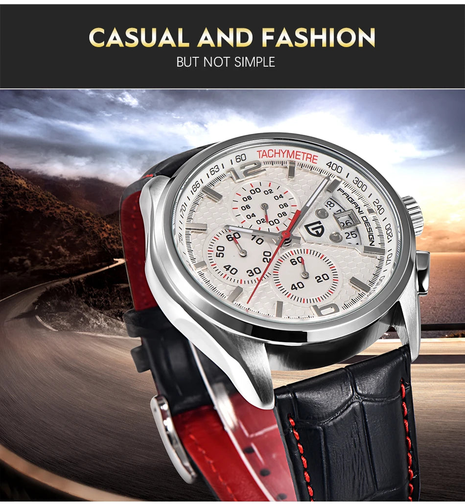 Orologio Da Uomo Pagani Design Cronografo Lusso Sport Quarzo Resistente All Acqua 30m Modello PD 3306