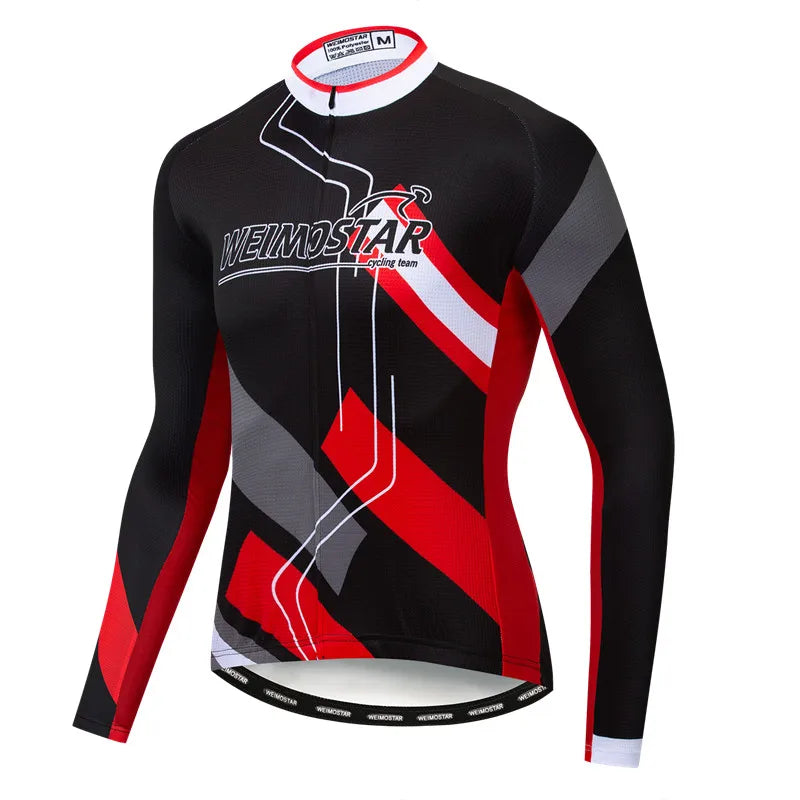 Weimostar Maglia Ciclismo Uomo Manica Lunga Autunno MTB Strada Traspirante Con Tasche Abbigliamento Per Bicicletta