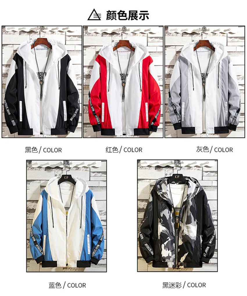 Giacche Uomo Donna Hip Hop Olympia Giacca A Vento Patchwork Con Cerniera All Aperto Harajuku Abbigliamento Maschile