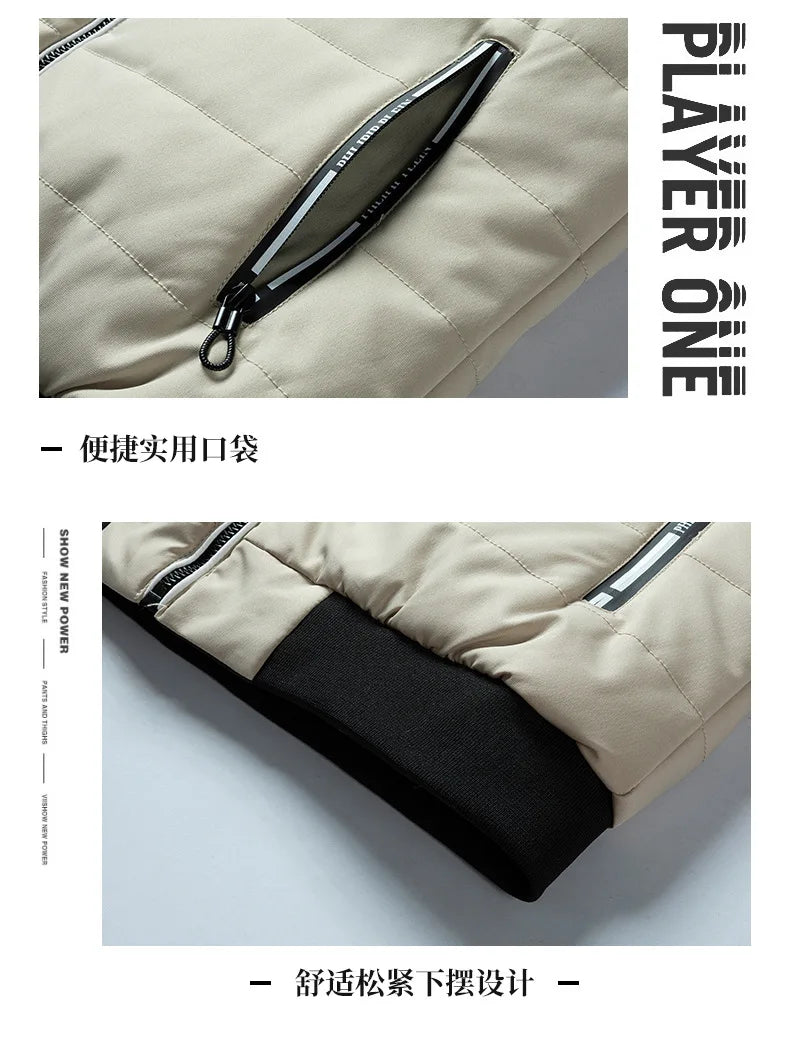 Gilet Reversibile Da Uomo Imbottito Senza Maniche In Cotone Con Cappuccio E Colletto Mandarino 2 In 1 Parka VT 276