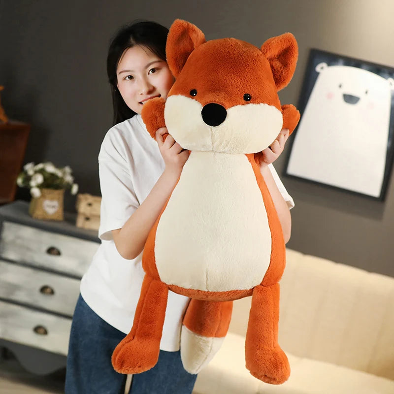 Peluche Volpe Morbido Imbottito Carino Cartone Animato Regalo Per Ragazze Kawaii Divano Decor Cuscino