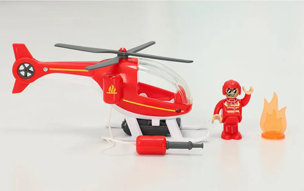 Nuovo Treno Magnetico Per Bambini Con Camion Pompieri Ambulanza Polizia Compatibile Brio In Legno