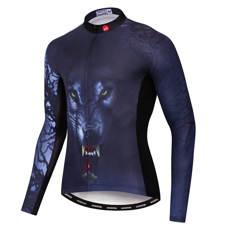 Weimostar Maglia Ciclismo Uomo Manica Lunga Autunno MTB Strada Traspirante Con Tasche Abbigliamento Per Bicicletta