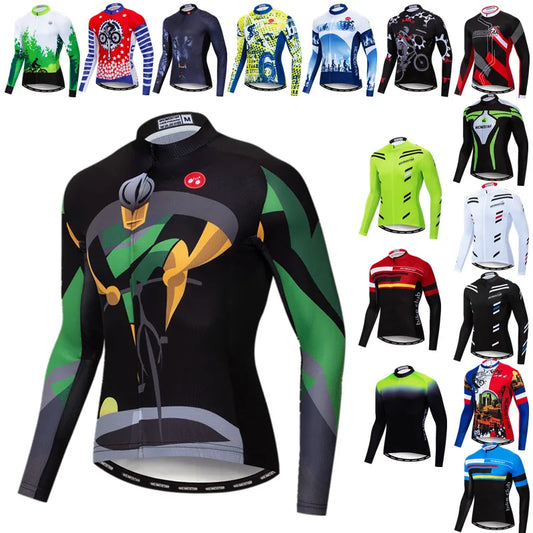 Weimostar Maglia Ciclismo Uomo Manica Lunga Autunno MTB Strada Traspirante Con Tasche Abbigliamento Per Bicicletta