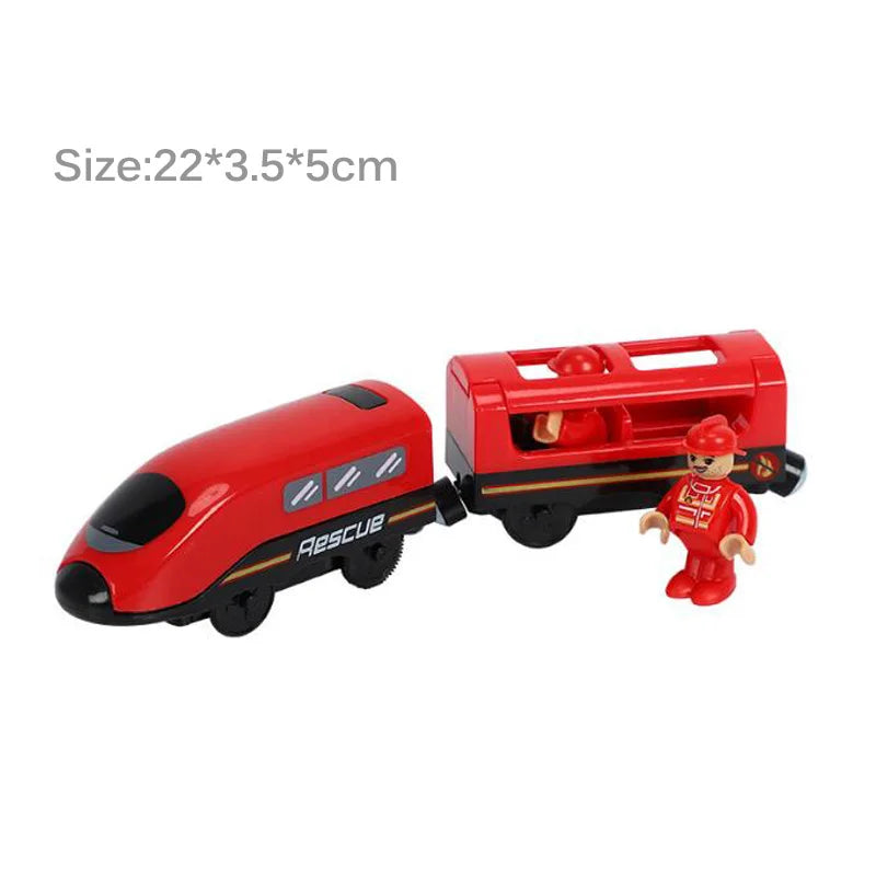 Set Trenini Elettrici Per Ferrovia In Legno Pista Del Treno Regalo Di Natale Per Bambini