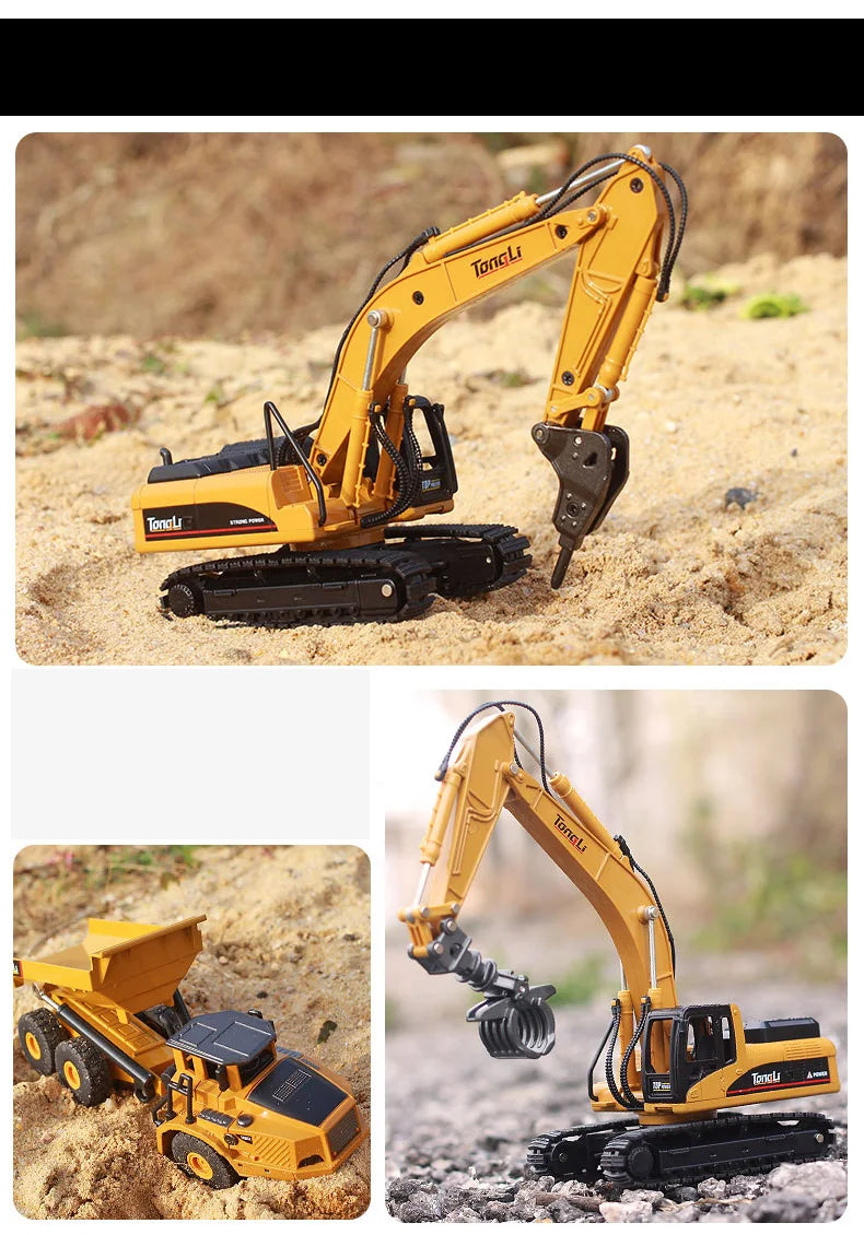 Set Veicoli Da Costruzione In Metallo Scala 1 50 Autocarro Con Cassone Escavatore Trattore Per Appassionati Di Costruzioni