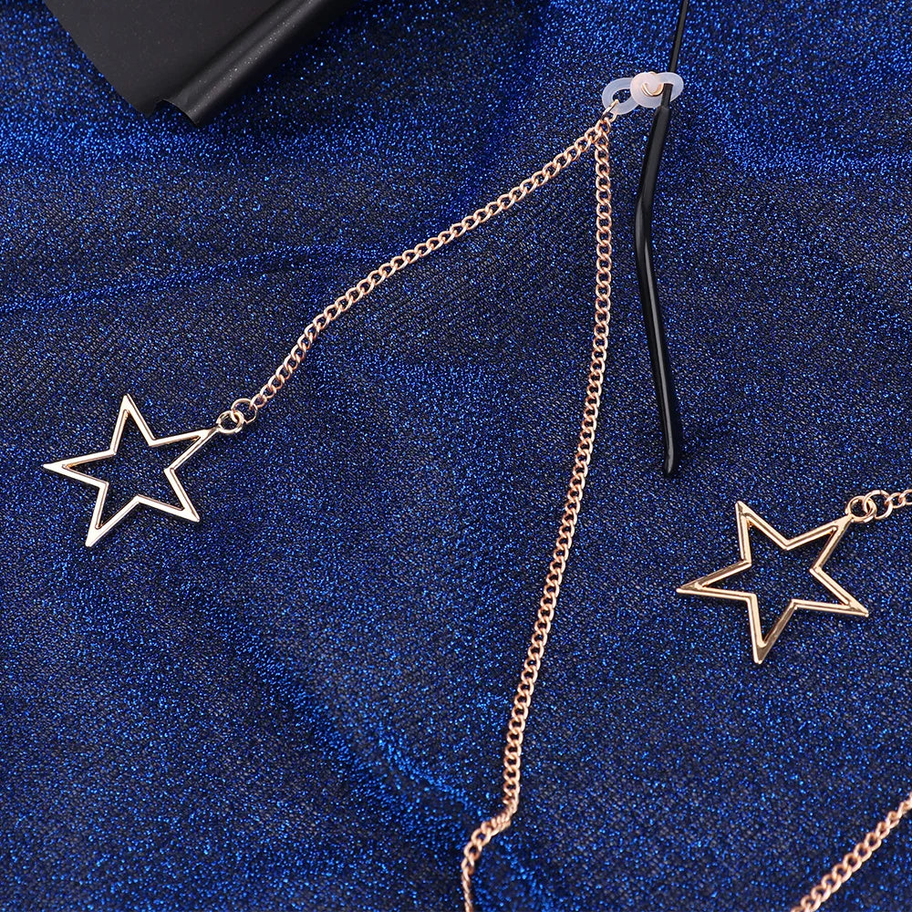 Nuova Moda Per Donne Catena Occhiali Con Perle E Stelline Vuote Tracolla Cordino Per Occhiali Da Sole E Lettura