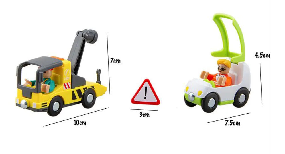 Nuovo Treno Magnetico Per Bambini Con Camion Pompieri Ambulanza Polizia Compatibile Brio In Legno