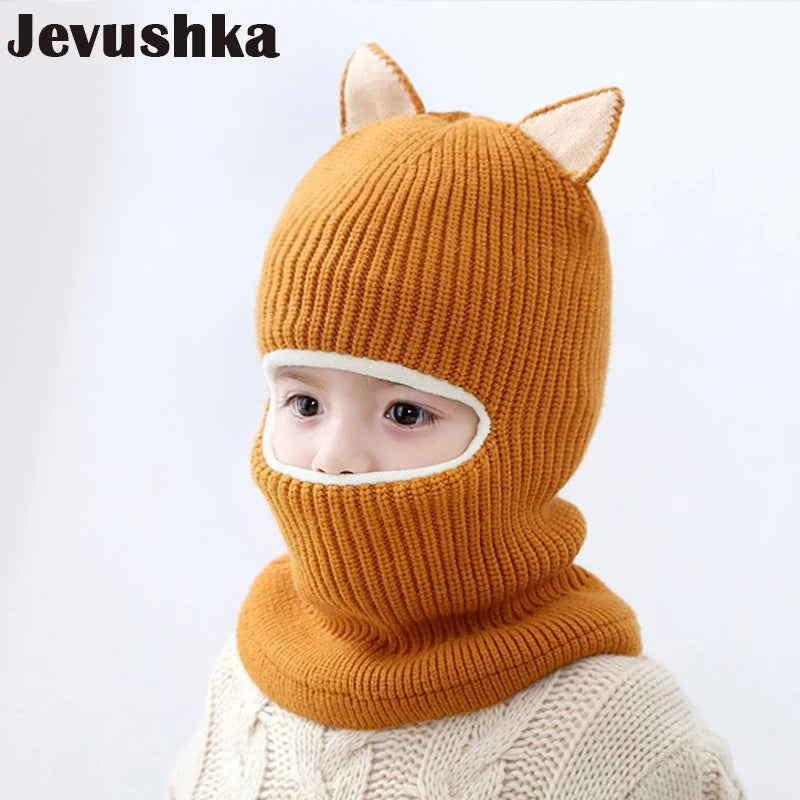 Cappellino Passamontagna Invernale Per Neonati E Bambini Con Fodera In Pile E Orecchie Da Gatto HT073