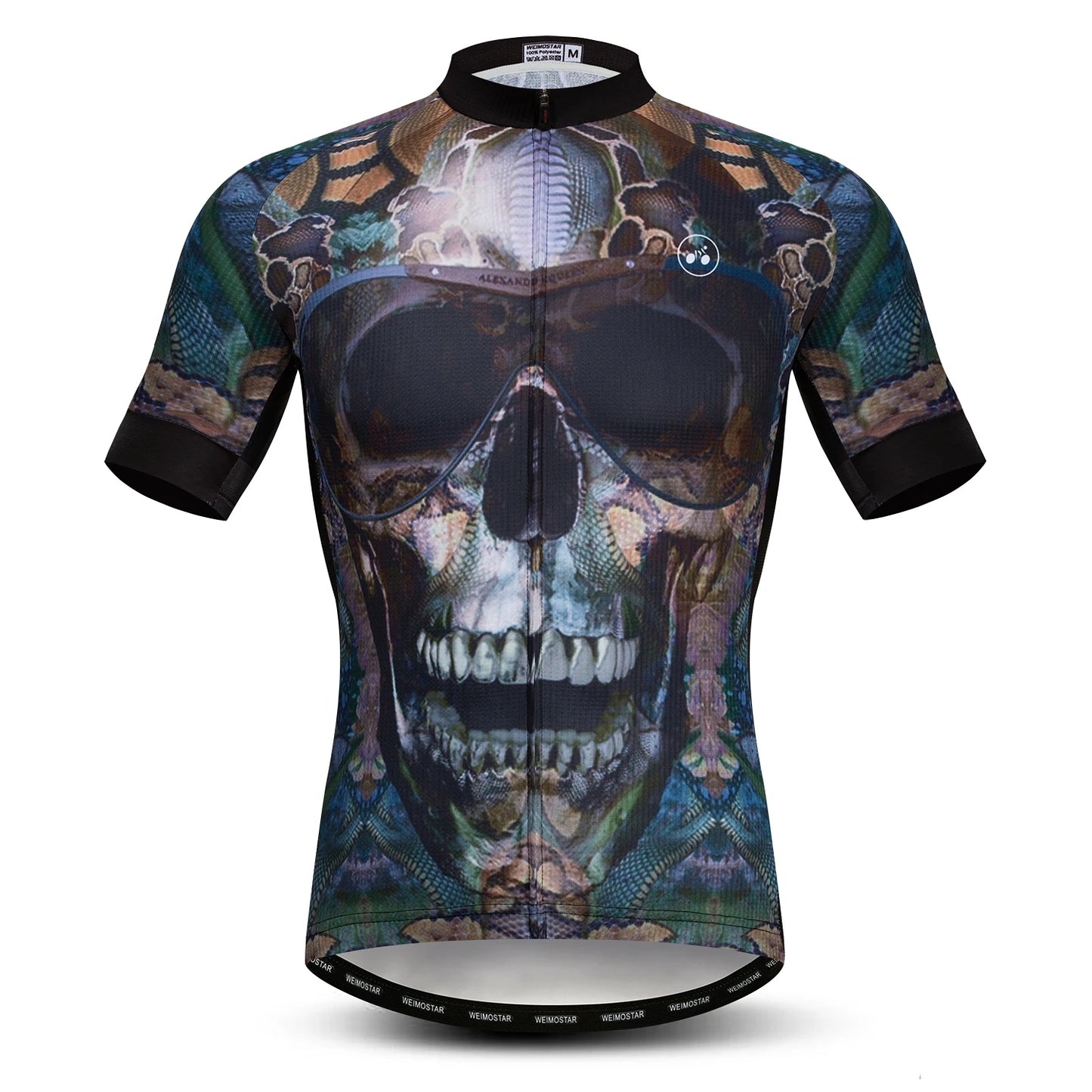 Jersey Da Ciclismo Uomo Skull Traspirante Estate Quick Dry Anti Sudore Riflettente Con Tasche MTB