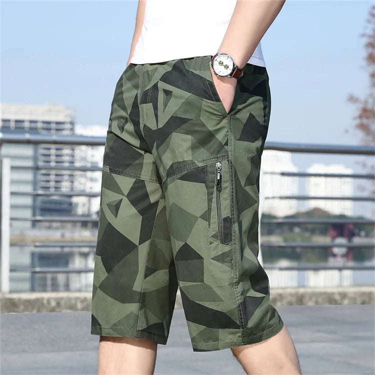 Pantaloncini Cargo Uomo Plus Size 6XL Lunghezza Al Ginocchio Cotone Elasticizzato Tasche Militari Bermuda Capri