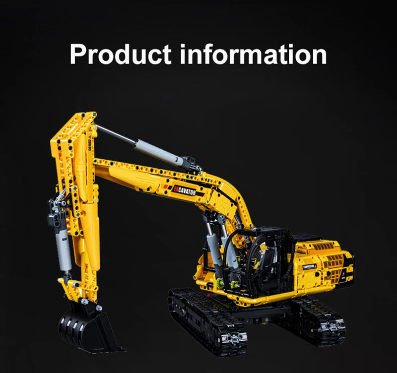 Cada 1702 Pezzi Escavatore RC Scala 1 20 Ingegneria Modellino Mattoni Da Costruzione Giocattolo Regalo Per Bambini