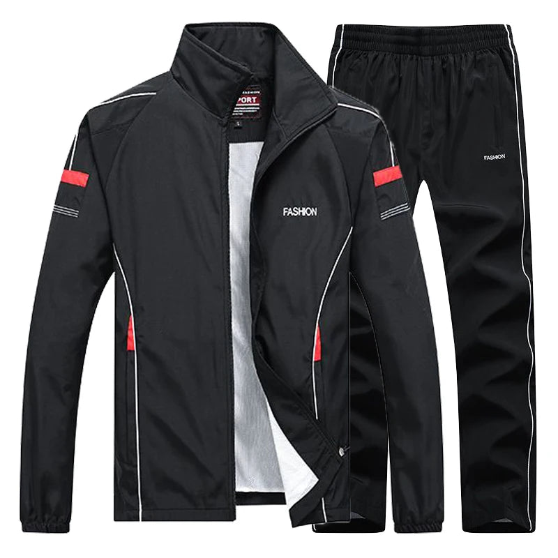 Tuta Sportiva Uomo 2 Pezzi Giacca Con Zip Pantaloni Vita Elastica Allenamento Pallacanestro