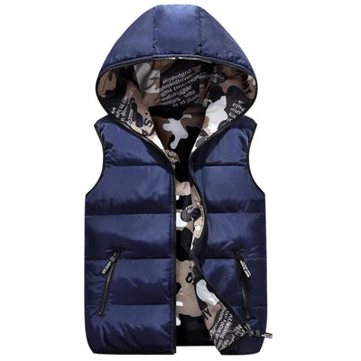 Gilet Da Uomo Invernale Senza Maniche Imbottito In Cotone Caldo Double Wear Abbigliamento Da Esterno Autunnale