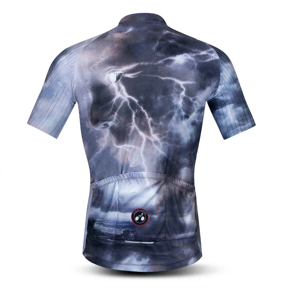 Maglia Ciclismo Estiva Uomo Traspirante A Maniche Corte Con Tasche Per Mountain Bike