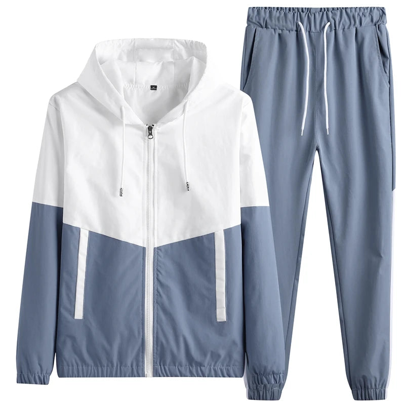 Tuta Sportiva Uomo 2026 Completo Casual Con Giacca E Pantaloni Con Cappuccio Set 2 Pezzi Hip Hop Per Corsa E Sport