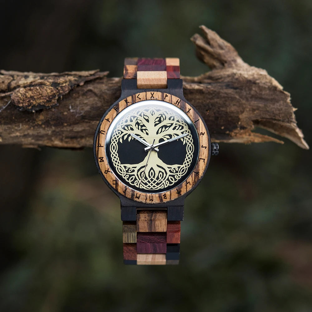 Orologio In Legno Unisex Quarzo Settimana Data Coppia Cinturino Colorato Logo Personalizzato Regalo Dropship