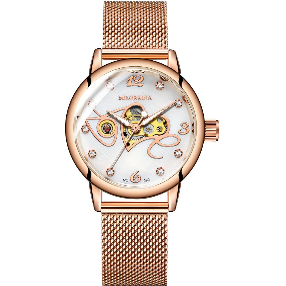 Orologi Meccanici da Donna Scheletro Lusso Nuova Moda Orologio Femminile Automatici a Carica Automatica Montre Femme