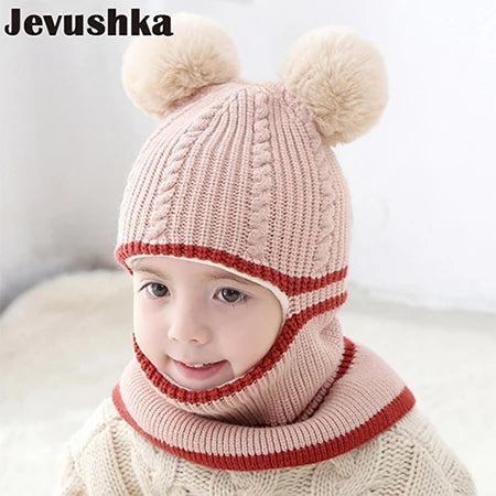 Cappellino Passamontagna Invernale Per Neonati E Bambini Con Fodera In Pile E Orecchie Da Gatto HT073