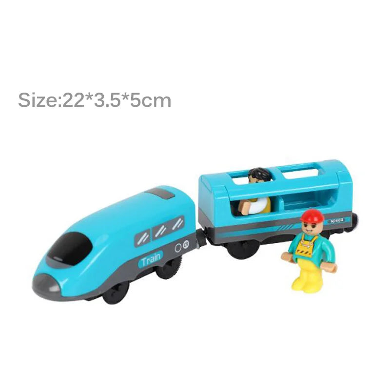 Set Trenini Elettrici Per Ferrovia In Legno Pista Del Treno Regalo Di Natale Per Bambini