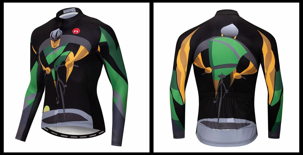 Weimostar Maglia Ciclismo Uomo Manica Lunga Autunno MTB Strada Traspirante Con Tasche Abbigliamento Per Bicicletta
