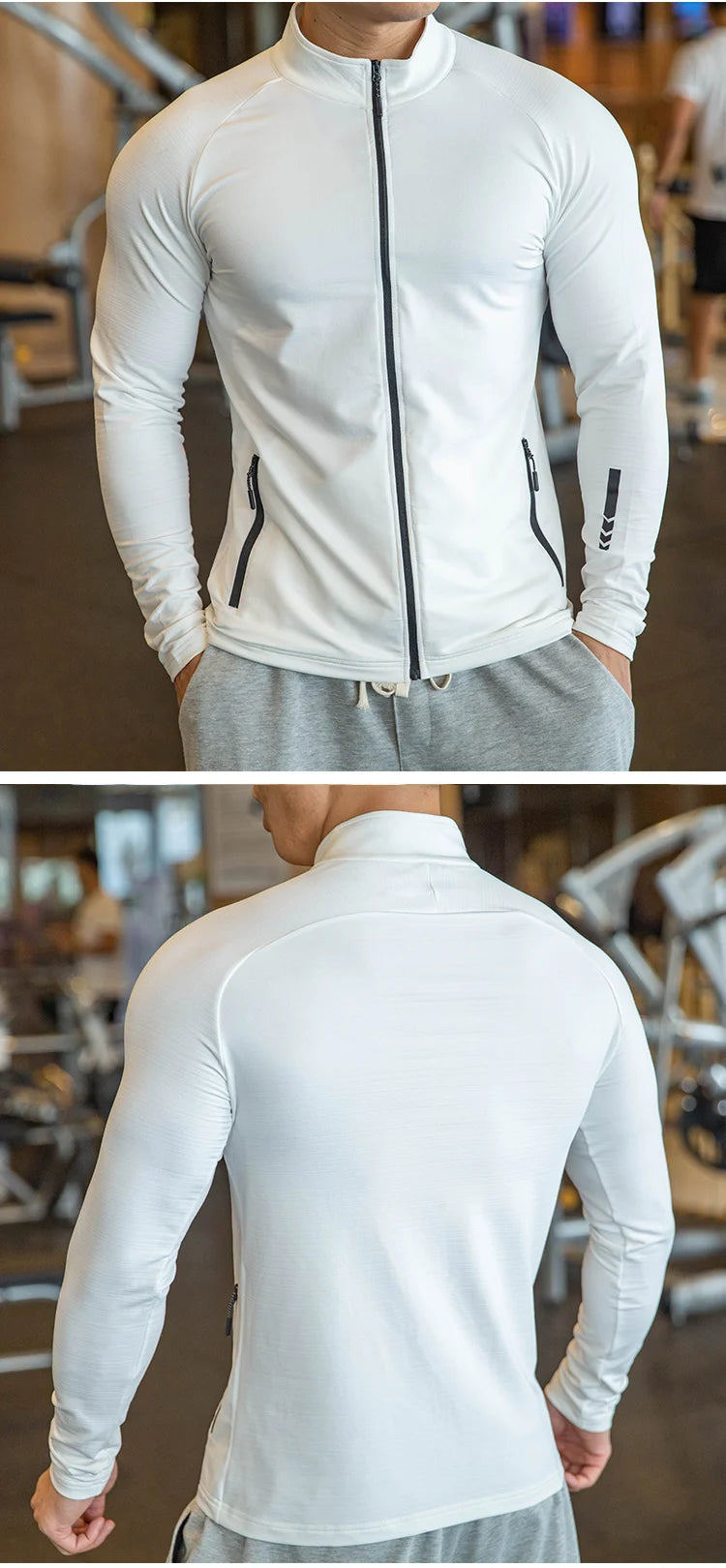 Giacca Sportiva Invernale Da Uomo Con Cerniera Elastica Ad Asciugatura Rapida Per Corsa E Palestra