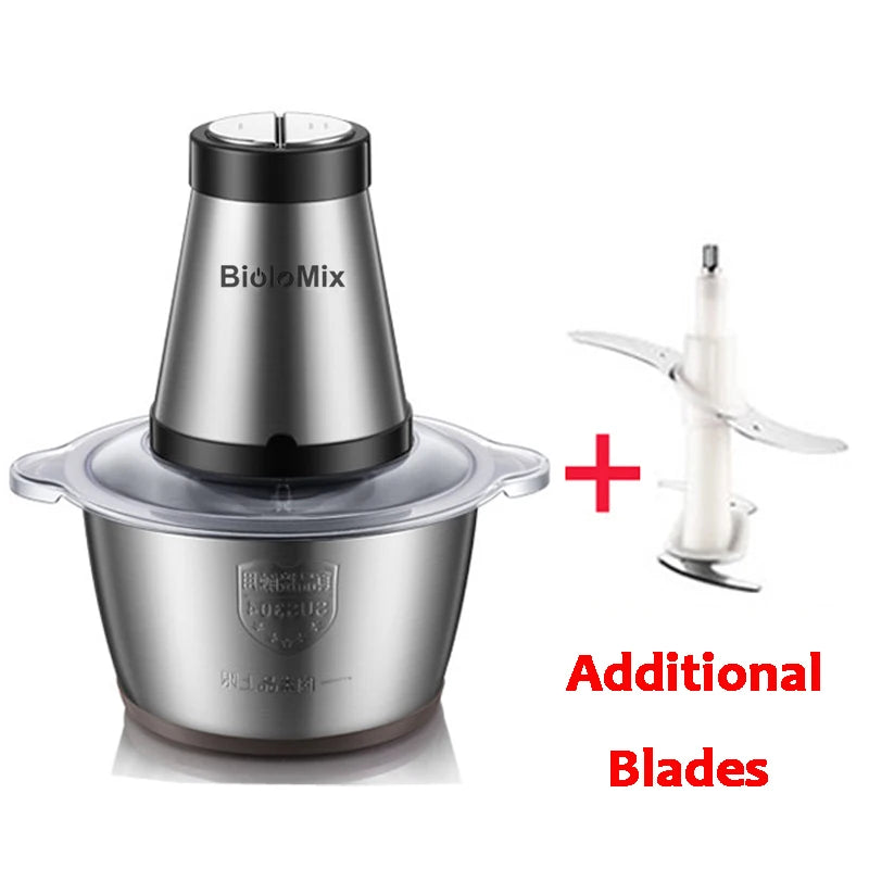 BioloMix Tritacarne 2 Velocità 500W In Acciaio Inossidabile Capacità 2L Robot Da Cucina Affettatrice 110V USA