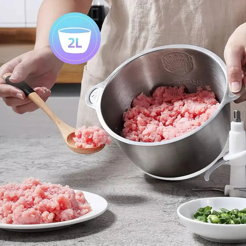 BioloMix Tritacarne 2 Velocità 500W In Acciaio Inossidabile Capacità 2L Robot Da Cucina Affettatrice 110V USA