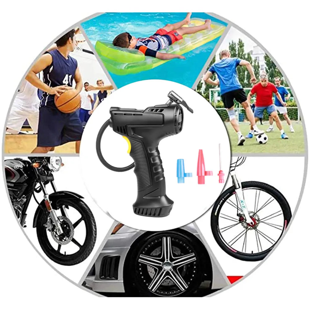 Gonfiatore Per Pneumatici Wireless Digitale 120W Compressore Aria Portatile 12V Ricaricabile Per Moto Auto
