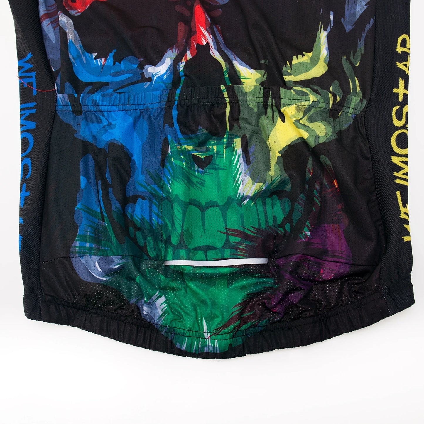 Jersey Da Ciclismo Uomo Skull Traspirante Estate Quick Dry Anti Sudore Riflettente Con Tasche MTB