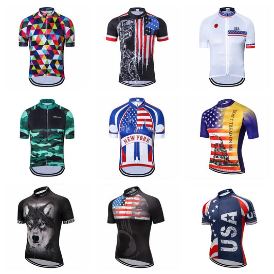 Maglia Da Ciclismo Uomo Manica Corta Traspirante Con Tasche Anti Sudore Asciugatura Rapida Bianco Pro Road MTB